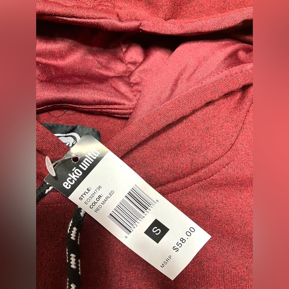 Ecko Unltd Men's Dark Red Hoodie Small Rhino Logo Maroon Pullover NWT MSRP $58 - Picture 4 of 7
